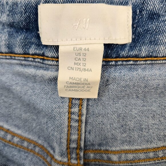H&M Cuffed Denim Jeans Size 12 - Picture 3 of 4